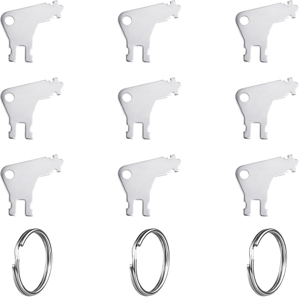 XIHIRCD 9pcs Toilet Paper Dispenser Key, Metal Toilet Paper Dispenser Key Replacement with