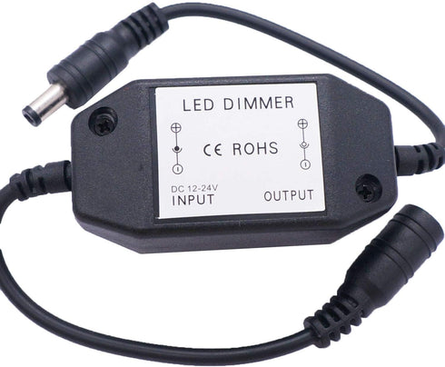 2Pcs DC12V-24V Dimmer Dimmer Dimmer K-018-BK weideer LED Strip Lights Switch PWM Rotary Controller Inline Switch