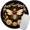 Bees Round Mouse Pad, Customized Mousepad with Non-Slip Rubber Base for Computers and Laptop Office Desk