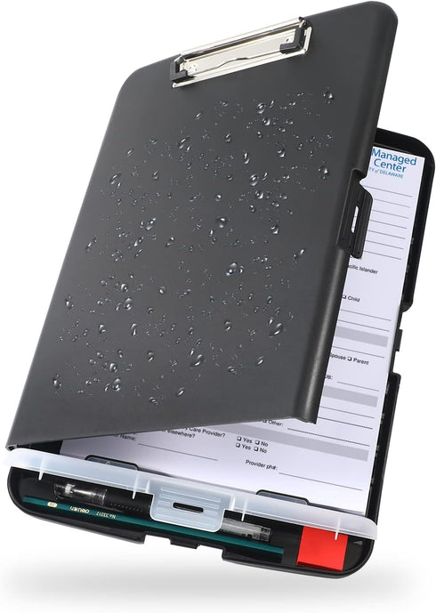 Clipboard with Storage, Large Capacity Nursing Clipboards, Heavy Duty Plastic Case with Pen Holder