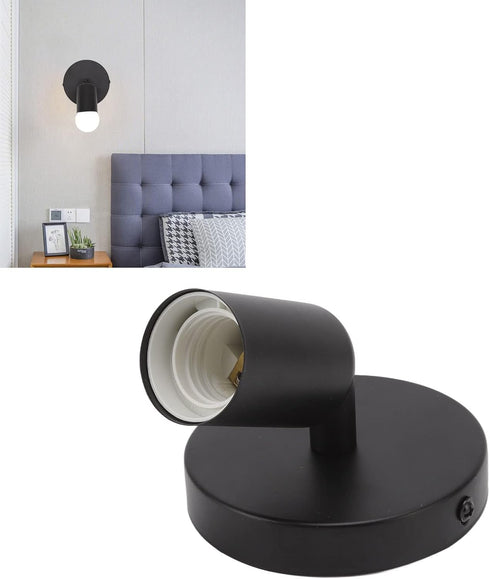 Hilitand E26/E27 Modern Black LED Wall Lamp for Bedroom & Living Room