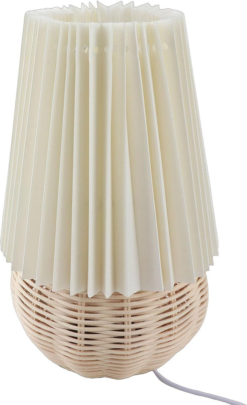 SPYMINNPOO Small Vintage Pleated Table Lamp Elegant Nightstand Mini Lamp for Bedroom Living Room Side Table Retro