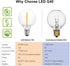 SUNTHIN 25 Pack G40 LED Bulbs, 1W E12 Base, Warm White 2700K, 5 Watt Incandescent Equivalent for Indoor & Outdoor
