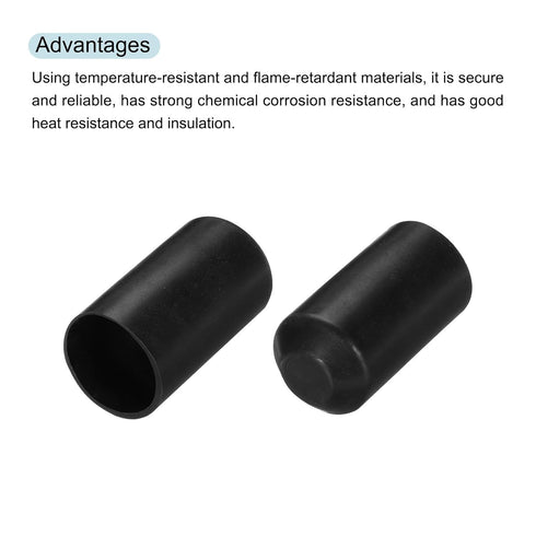 MECCANIXITY 20mm ID x 40mm L Heat Shrink End Cap, 2:1 Ratio Waterproof Electrical Wire Wrap Tubing Caps, Pack of 10