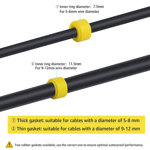 NineLeaf Junction Box, Outdoor Waterproof Electrical Cable Connector, 3PK 3-PIN M20 for Outdoor Lights