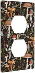 Boho Mushroom Single Duplex Outlet Light Switch Plate Cover, Decorative Wall Plate for Home Bedroom Kitchen
