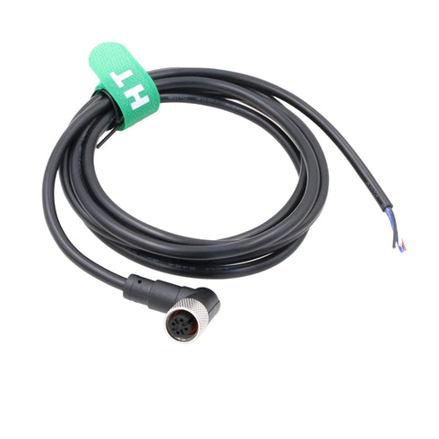 Sensor Actuator M12 A Coded 4 Pin Female L-Shape Shield Cable to Open Wire for Industrial Automation, 10m
