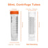 50ml Centrifuge Tubes Self-Standing Sterile Plastic Graduated Test Tube with Screw Cap, Pack of 25