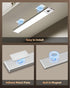 4-Pack 2400mAh Closet 3 Dimmable, Counter (8-inch) EZVALO Under Cabinet Lights, Rechargeable Motion Sensor Light