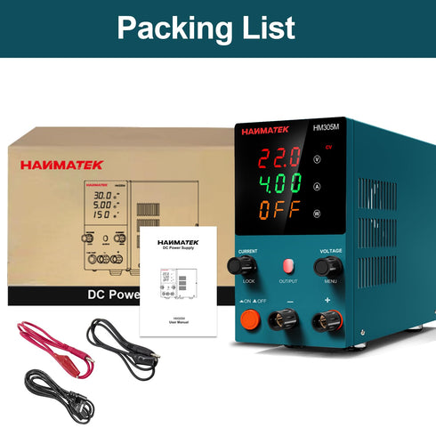 HANMATEK Mini Variable Switching Digital Bench Power Supply HM305M (0-30 V 0-5 A)