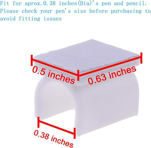 BLUECELL Pack of 50 White Pen Adhesive Clip Holders for White Board, Desk, Car