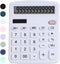 Office Desk Calculator, Cute Basic Calculator for Kids, Dual Power with Big Button Display for Home and School (White)