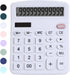Office Desk Calculator, Cute Basic Calculator for Kids, Dual Power with Big Button Display for Home and School (White)