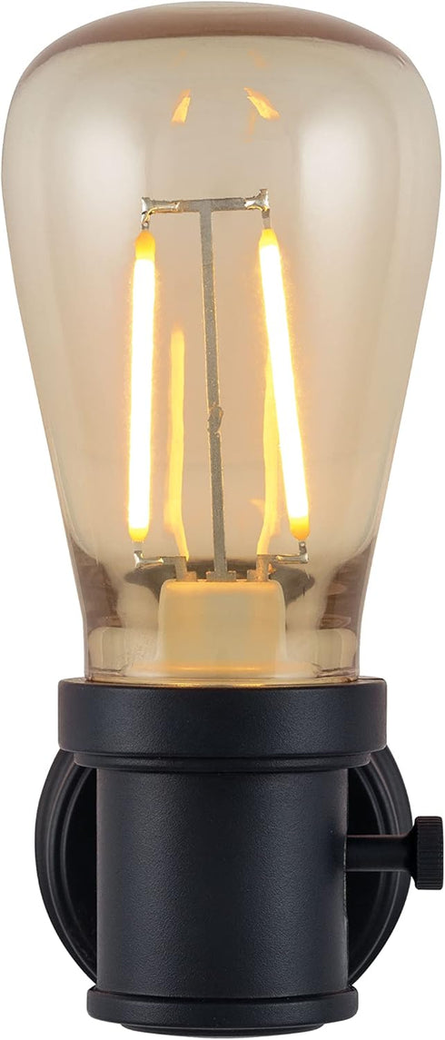 GE Vintage LED Edison Night Light, Plug-in, Dusk to Dawn Sensor, Farmhouse Decor, Mood Lighting, Home Decor, Ambient Lighting, LED Lights for Bedroom, Bathroom, Kitchen, Hallway, Black, 1 Pack, 64346 by GE