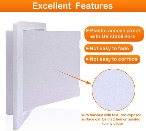 Suteck 8 x 8 Inch Plumbing Access Panel for Drywall Ceiling, Reinforced Plastic Wall Access Doors