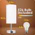 Yarra-Decor Bedside Lamp with USB Port, Touch Control 3 Way Dimmable Nightstand Lamp with Round White Shade