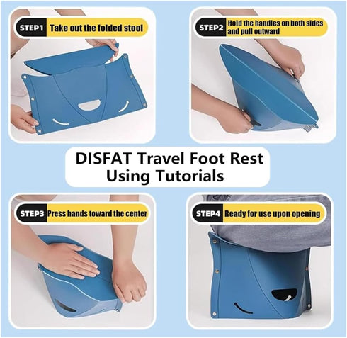 Travel Foot Rest for Airplane Long Flights,Portable Folding Under Desk Foot Stool,Relieves Back & Knee Pain,Comfortable