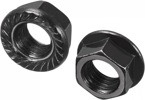 uxcell M10 Serrated Flange Hex Lock Nuts, Carbon Steel Black Oxide Finished 20pcs