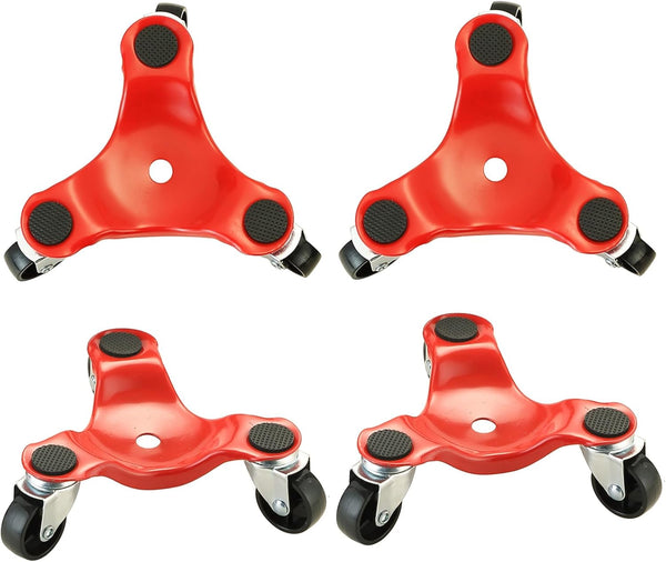 4 Pack Steel Tri-Dolly | 220 lbs Load Capacity, 3 Wheel Furniture
