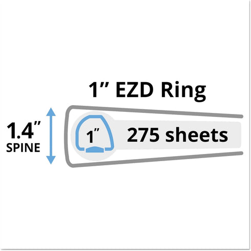 Avery 09300 Black Durable View Binder, 1-Inch Capacity, 11 x 8 1/2, Nonlocking EZD Rings