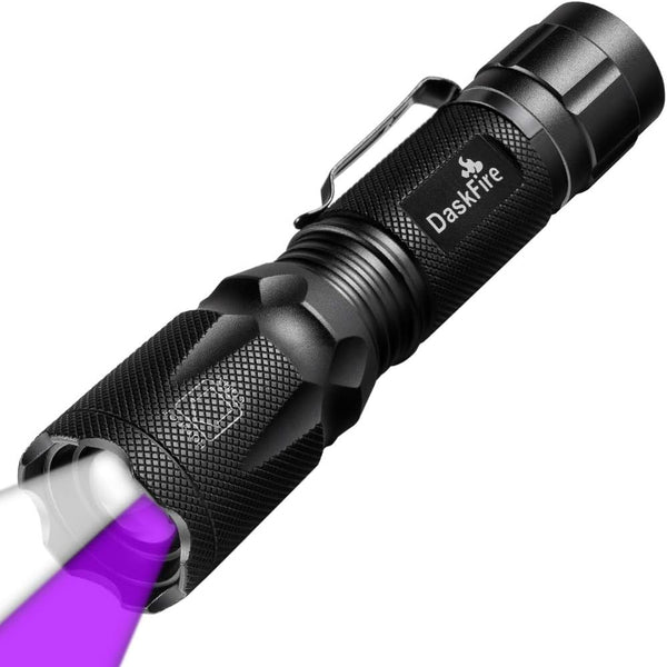 2 in 1 Blacklights Flashlight, UV 395nm Ultraviolet Torch Light for Home Security and Outdoor Activities