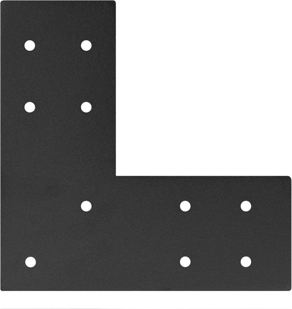 4 Pcs Flat L Tie Plates for 4x4, 6x6 Post, 3"W x 7-1/2"L, Flat Corner Brace L Shaped Beam Connector