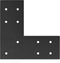 4 Pcs Flat L Tie Plates for 4x4, 6x6 Post, 3"W x 7-1/2"L, Flat Corner Brace L Shaped Beam Connector