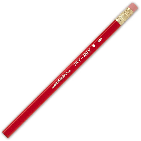 JRMB21T Try Rex Pencil with Eraser, Jumbo 0.94" Height, 2.36" Wide, 7.72" Length, 12 Count