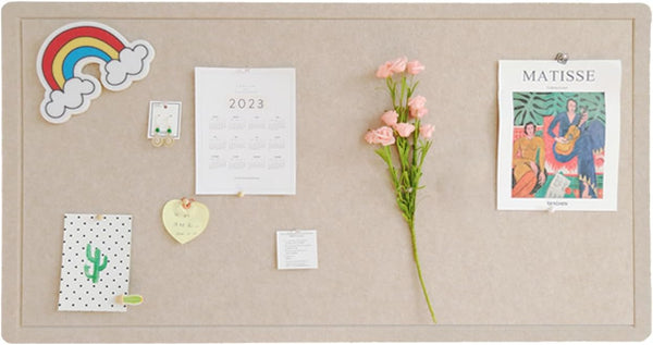 Foldable Large Felt Bulletin Board, 36'' x 18'', Decorative Display Board with 35 Rose Pins for Home, Office