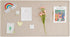Foldable Large Felt Bulletin Board, 36'' x 18'', Decorative Display Board with 35 Rose Pins for Home, Office