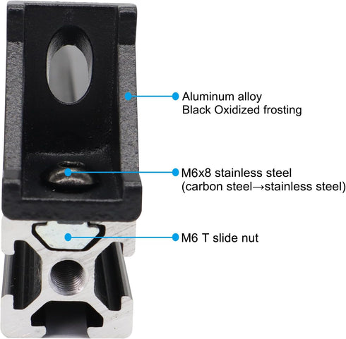 20 Sets 2020 Series Aluminum Extrusion Profile Connectors, 20pcs Corner Brackets, 40pcs M6 T Slide Nuts