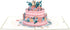 Lovepop Happy Birthday 3D Pop-Up Card for Her, Him, Girls, Boys - Floral Birthday Cake - 5" x 7" - Blank Notecard &