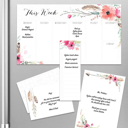 Boho Spirit Adhesive Sticky Note Pack, 5 Pads, 50 Sheets Per Pad