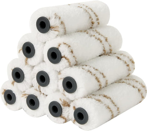 Mister Rui Microfiber Paint Roller 4 Inch, 10 Pack Small Paint Roller Covers, Mini Roller for All Paints and Stains