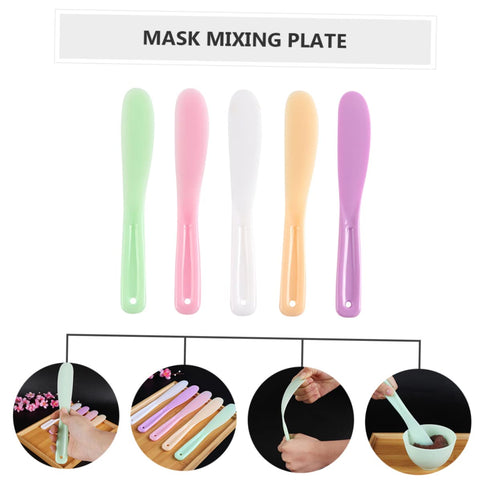 5 Pack Baluue Facial Mask Plate Mixing Spoon Easy to Clean Reusable Beauty Tool for Diy Face Mask