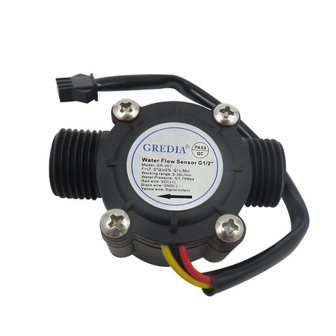 1/2" Water Flow Sensor, Food-Grade Switch, Hall Effect Flowmeter Fluid Meter Counter 1-30L/min