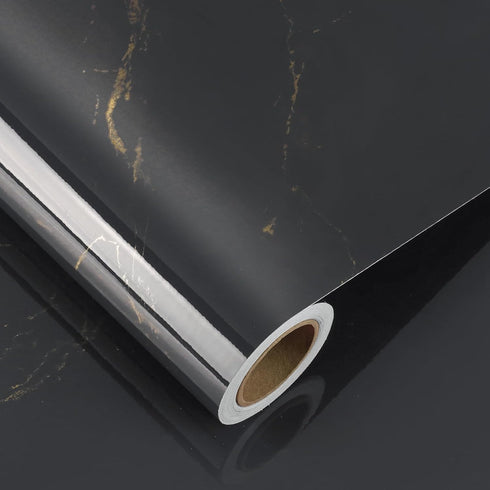 YENHOME Marble Countertop Peel and Stick 17.7"X118" - Waterproof Grey Gold Contact Paper for Bathroom Kitchen