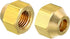 PATIKIL 1/4 SAE Thread Brass Flare Nut, 4 Pack 45 Degree Flared Tube Fitting Nut for Air Conditioner Water Gas Line