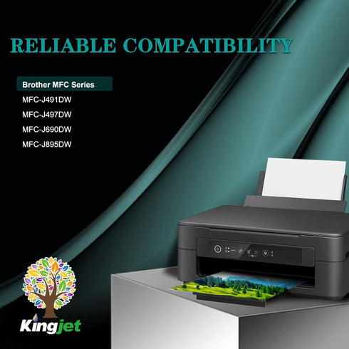Kingjet LC3013 Ink Cartridges, 8 Pack Compatible for Brother LC3013 LC3011 Printers