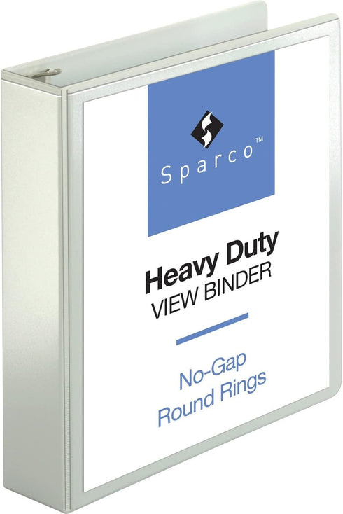 Sparco 19701 Round Ring View Binder, 2-Inch Capacity, 11 x 8.5 Inch, White
