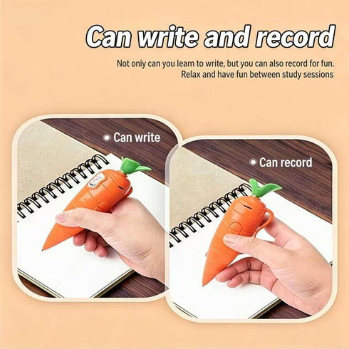 Generic 2-Pack 60-Second Carrot Pen with Voice Recorder | Cute Recording Ballpoint Pen for Kids | Smooth-Writing, Fun