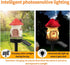 YZYOE Solar Powered Red Mushroom House Lamp, Garden Decoration Resin Cute Mushroom House Floor Lamp Wireless Dusk