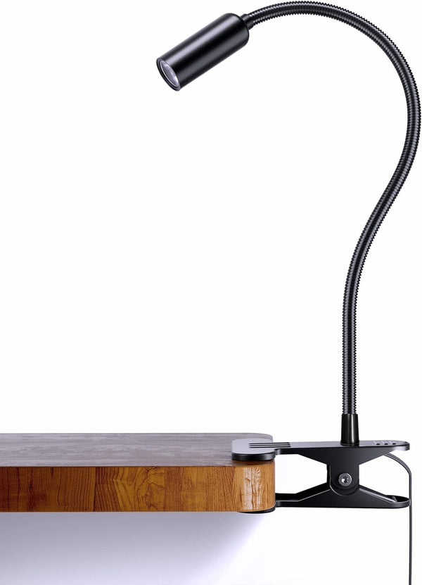 JHD LED Desk Lamp with Clamp, 10 Brightness Levels, 12" Flexible Gooseneck, Eye Protection USB Lamp for Home Office &