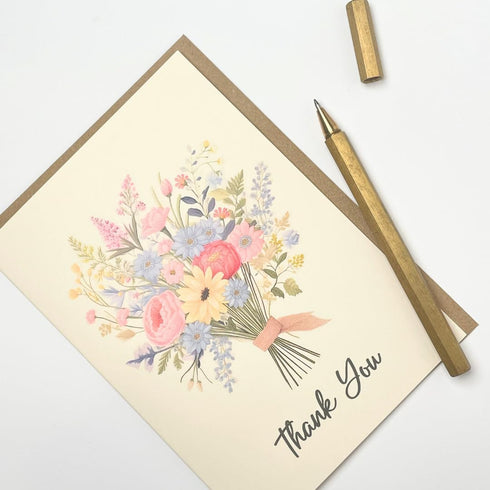 Old English Co. Special Flower Bunch Thank You Card for Friends - Thank You Gifts for Women - Thank You Wedding Cards
