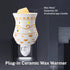 TTJ Plug-in Wax Warmer, Ceramic Fragrance Lamp with Golden Pattern, Night Light Function for Home Decor, Ideal for Wax