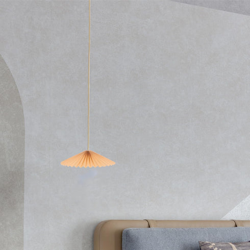 Retro Pleated Table Lamp Shade - Khaki Fabric Lampshade for Bedside, Floor & Desk Lamps - Elegant Accordion Style Light