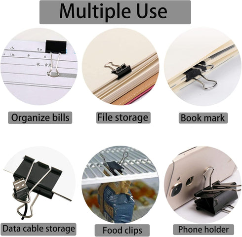 Large Binder Clips, 60 Pack, 2 Inch, Extra Large Paper Clamps for Office and Home Supplies, Black