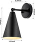 KPWONY 2-Pack 240 Industrial Vintage Wall Sconces - Adjustable Black Modern Lights for Bedroom, Living Room, Hallway