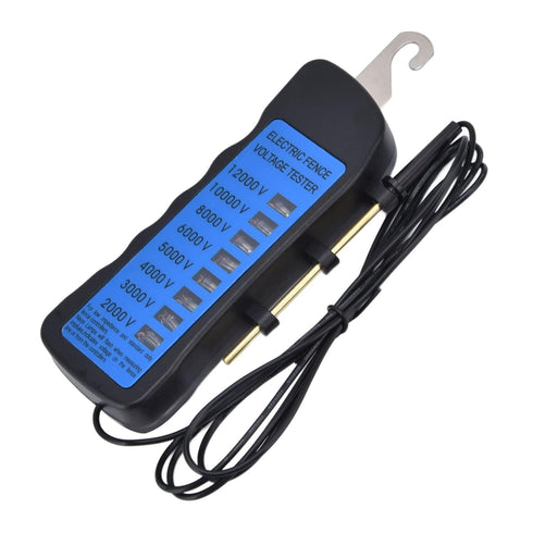 Handheld Voltage Tester for Electric Fence Fault Finding, Digital Electrical Finder with 8 Neon Tester Lights