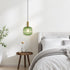 8 Inch Green Glass Pendant Lights Small Modern Chandelier Pendant Lighting Mid Century Hanging Lights Adjustable
